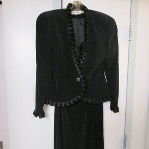 Vintage d'ore rich black cocktail dress and jacket